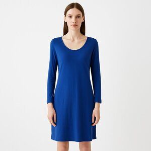 Ultra-Comfy Long Sleeve J.Jill Blue Scoop Neck Jersey Pullover Dress - Size XS